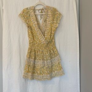 American Eagle Outfitters Yellow Floral Mini Dress, M